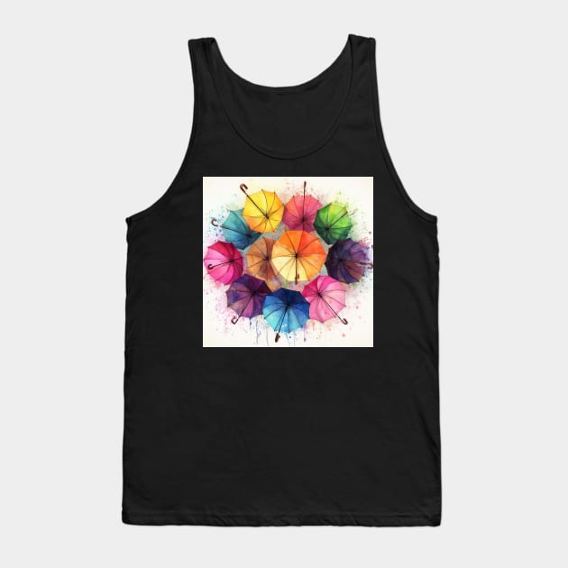 Psychedelic looking abstract illustration of umbrellas Tank Top by WelshDesigns